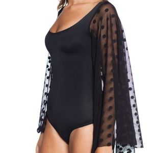 NWT Blackmilk Sheer Spot Roller Disco Bodysuit